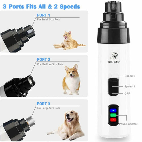 Cordless Pet Nail Grinder – Quiet Rechargeable Grooming Tool for Dogs & Cats