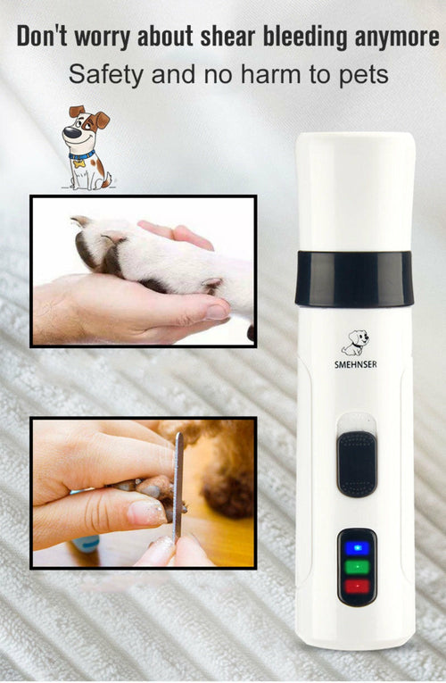 Cordless Pet Nail Grinder – Quiet Rechargeable Grooming Tool for Dogs & Cats