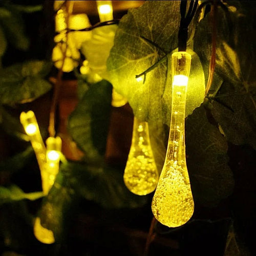 Solar Dewdrop Garden Lights – 20 LED Outdoor String Lights
