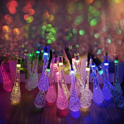 Solar Dewdrop Garden Lights – 20 LED Outdoor String Lights