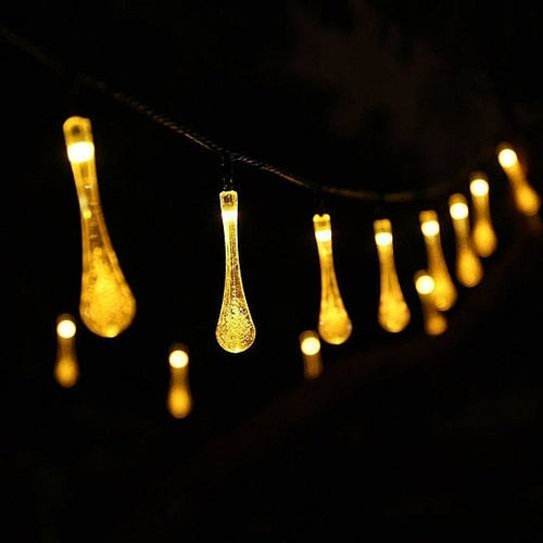 Solar Dewdrop Garden Lights – 20 LED Outdoor String Lights